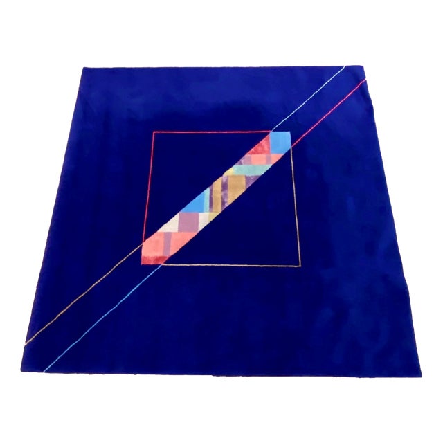 Vintage Abstract Rug in Wool, 1990s For Sale