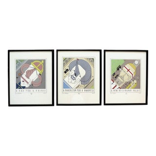 Set of 3 Louis Hellman Lithographs Signed & Numbered Celebuildings Series 25/75 For Sale