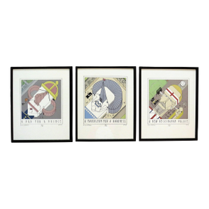 Set of 3 Louis Hellman Lithographs Signed & Numbered Celebuildings Series 25/75