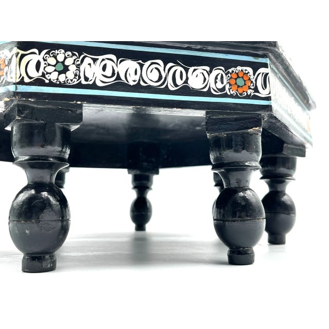 Black Miniature Chowki Bajot Painting Decorative For Sale - Image 8 of 10