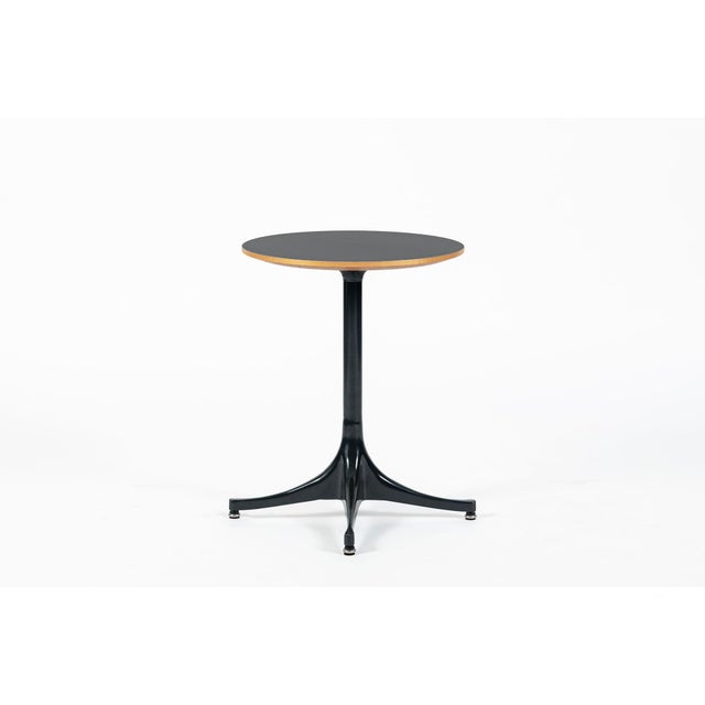 Early 21st Century Mid Century George Nelson Pedestal Side Table for Herman Miller Black Laminate For Sale - Image 5 of 12