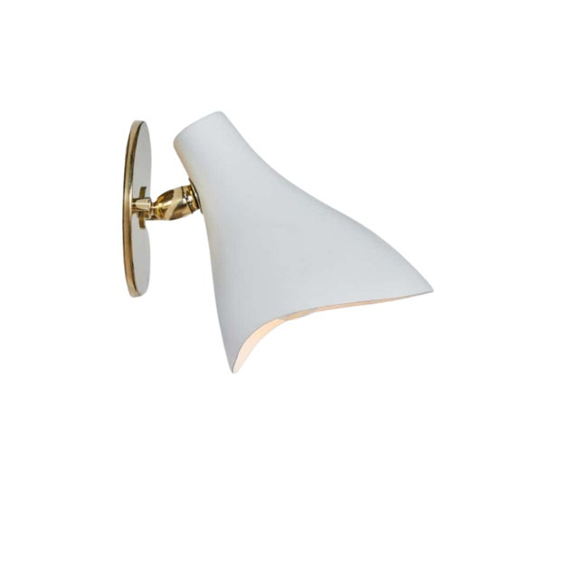 1950s Gino Sarfatti Model #10 Sconce for Arteluce in Custom color #26b Yellow. Executed in painted aluminum and custom...