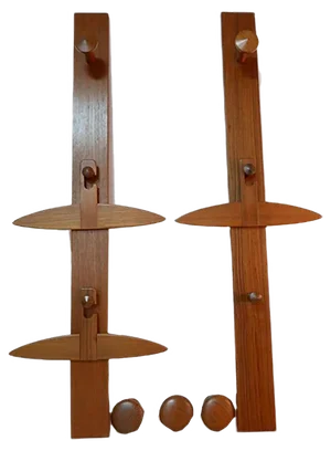 No. 140 Teak Coat Racks by Aksel Kjersgaard for Aksel Kjersgaard, 1960s, Set of 8
