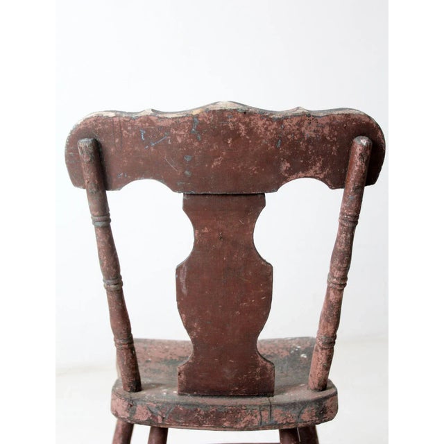 Antique Rustic Fiddleback Chair For Sale - Image 9 of 11