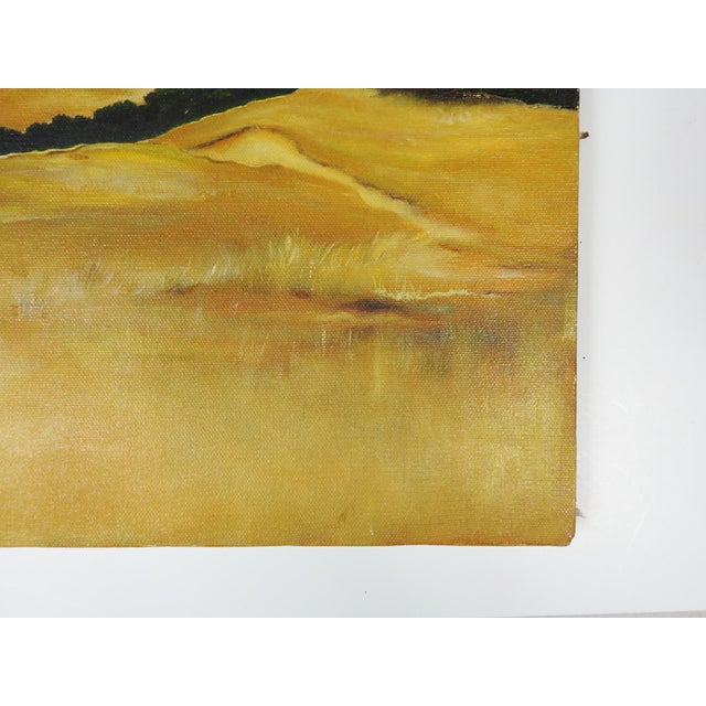 Late 20th Century Golden Hills Landscape Painting For Sale In Seattle - Image 6 of 7