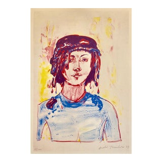 André Thomkins, 1970s Modernist Swiss Colorful Surrealism Signed Dada Lithograph Andre Thomkins For Sale