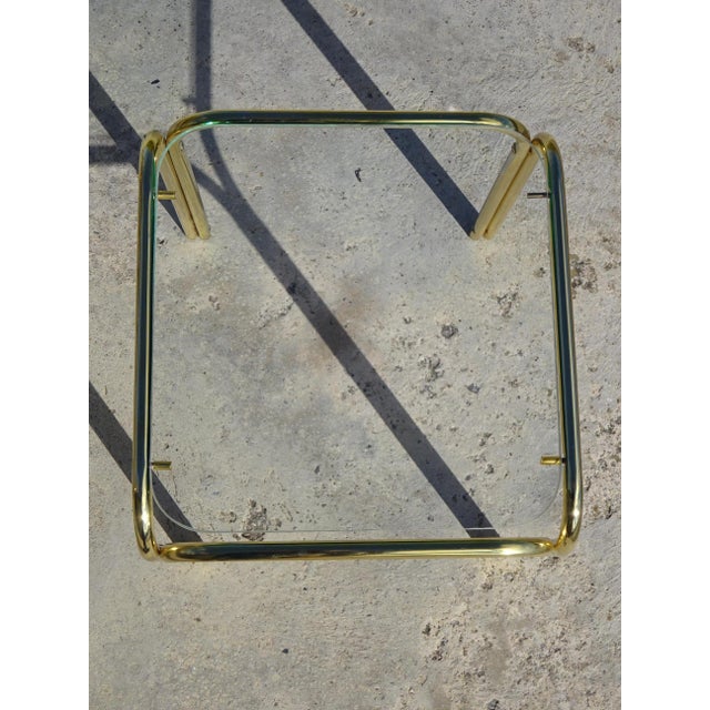 Nesting Tables in Gilt Metal and Tempered Glass, 1990s, Set of 3 For Sale - Image 16 of 18