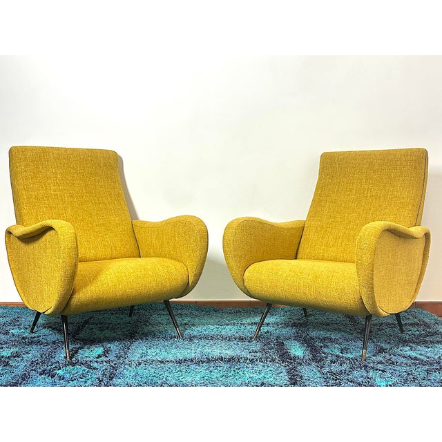 Metal Vintage Italian Lady Lounge Chairs by Marco Zanuso, 1960s, Set of 2 For Sale - Image 7 of 13