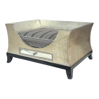 Penelope Francis Silver Leaf Dog Bed, Hollywood Regency-Style For Sale