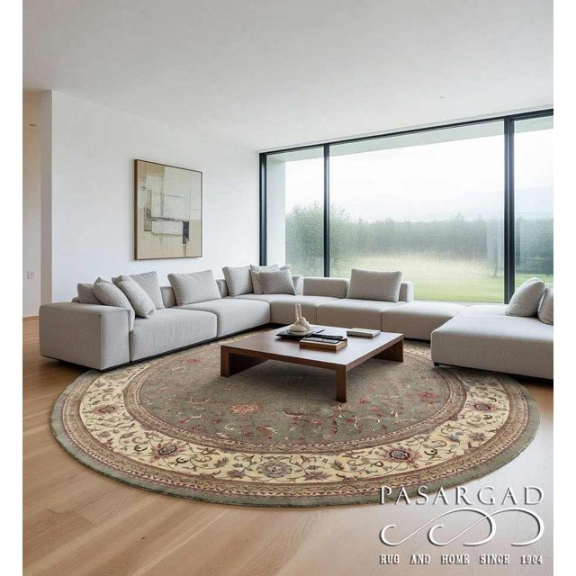 Pasargad DC Fine Hand Knotted Round Rug For Sale - Image 4 of 4