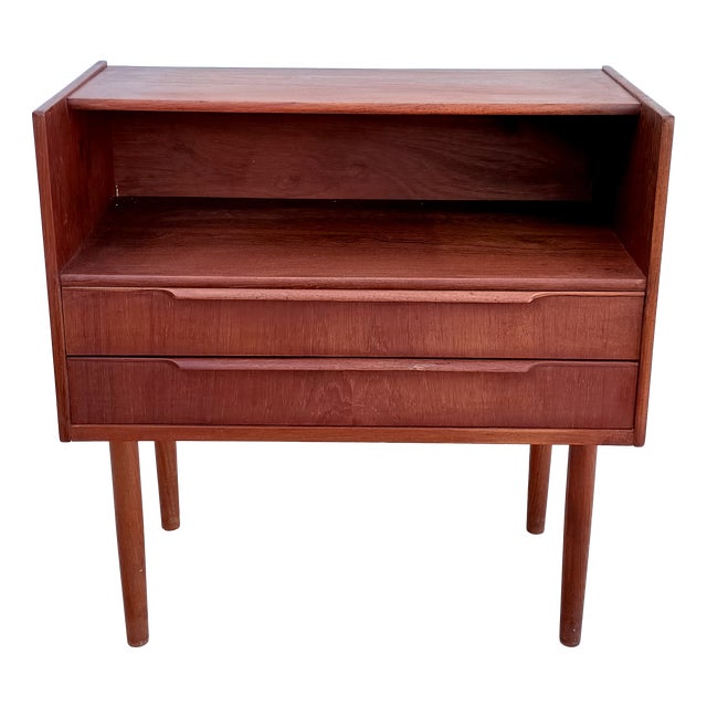 Danish Bedside Table in Teak Veneer, 1960s For Sale