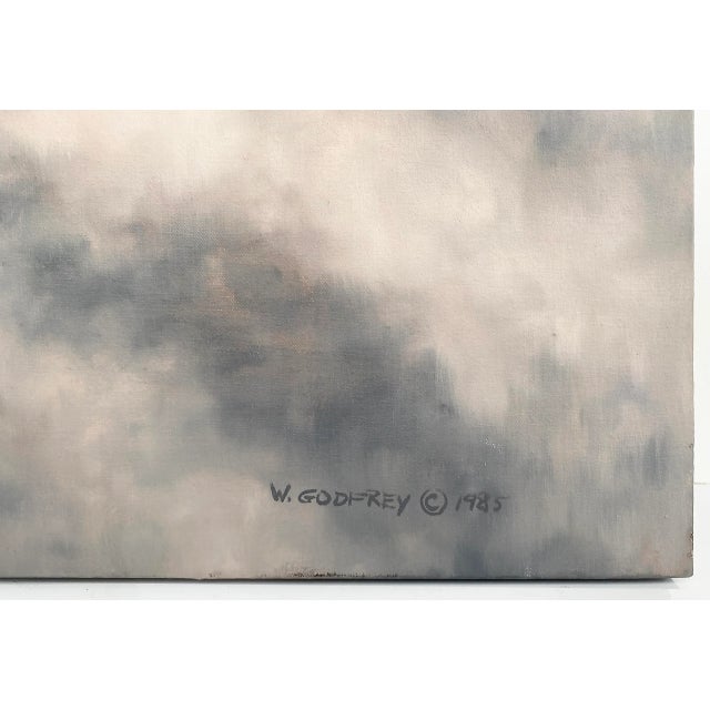 1980s Winifred Godfrey Triptych Paintings Oil on Canvas-Set of 3 For Sale - Image 5 of 8