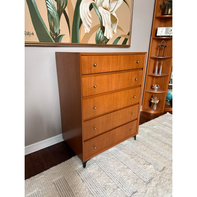 Mid-Century Modern Vintage Mid Century Chest of Drawers Tallboy Dresser by Rockford For Sale - Image 3 of 12