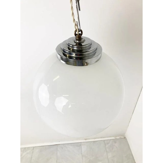 Opaline Globe During Light, 1930s For Sale - Image 4 of 9
