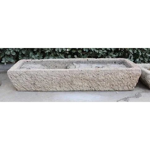 Vintage Old Granite Chiseled Outdoor Trough / Planter For Sale In Los Angeles - Image 6 of 7