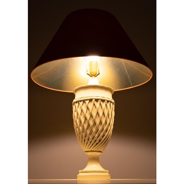 Cream Ware Table Lamp, England, 1960s For Sale - Image 12 of 13