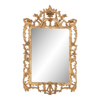 Rococo Style Silvered and Gilt Composition Framed Mirror For Sale