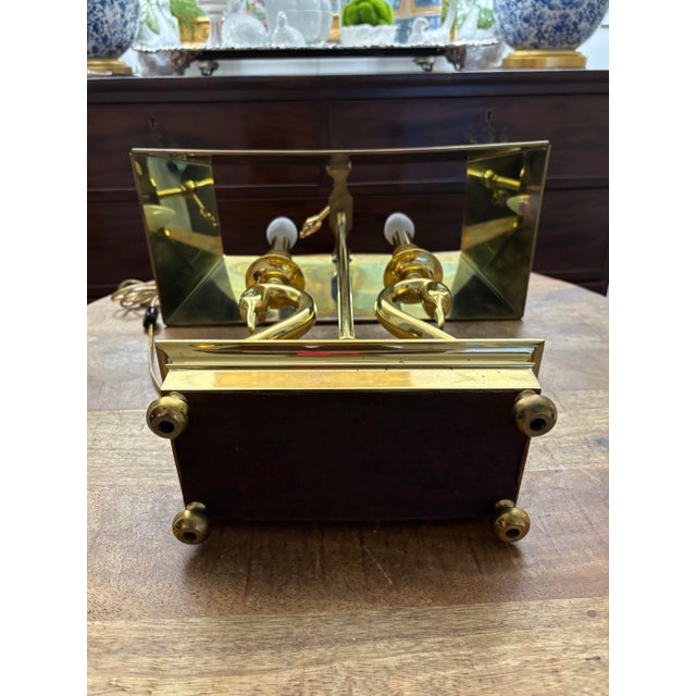 Vintage Late Twentieth Century Polished Brass Swam Bouillotte Lamp in the Style of Chapman or Baldwin For Sale - Image 6 of 12
