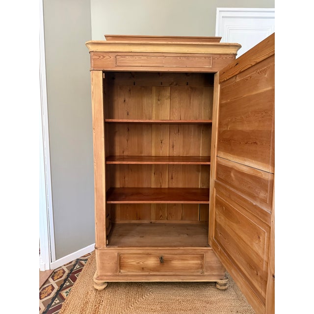 French Country Armoire in Stripped Pine, 19th Century For Sale - Image 14 of 18