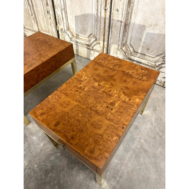 Brown Bedside Tables by Guy Lefèvre, 1970s, Set of 2 For Sale - Image 8 of 10