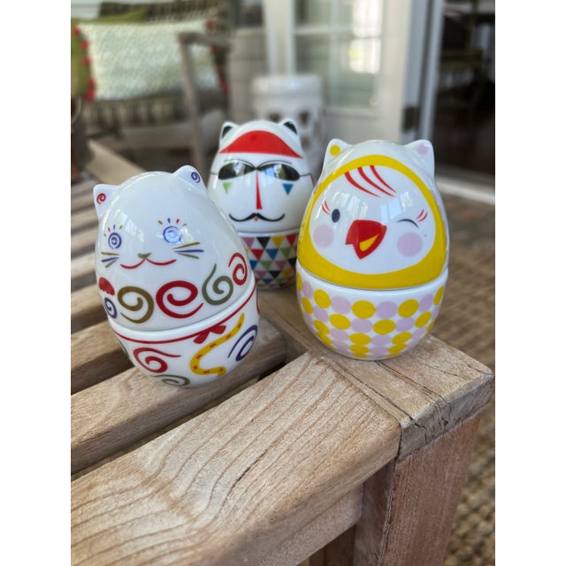 Art Deco Ritzenhoff Egg Cups All Retired Set of 3 For Sale - Image 3 of 12