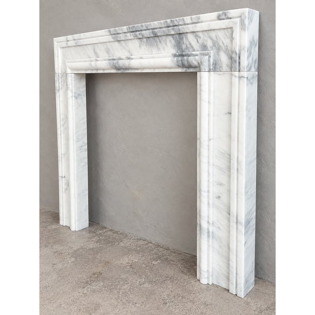 Stone Handcrafted Ziarat White Marble Fireplace Surround – Afghan Stone For Sale - Image 7 of 9
