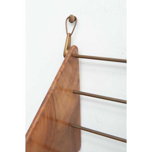 Wall-Mounted Bookcase in Walnut by Carl Auböck, 1950s For Sale - Image 12 of 15