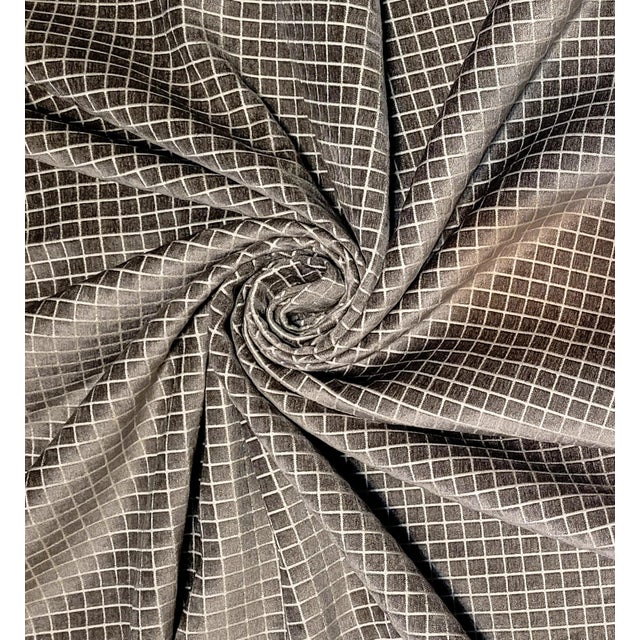 2020s S. Harris "Plush Squared" Gray Check Cut Velvet- 4.25 Yards For Sale - Image 5 of 7