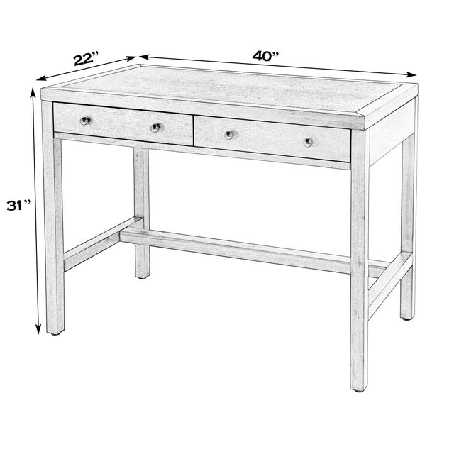 Modern Nora 40 in. W Rectangular Wood 2 Drawer Writing Desk, Antique Coffee For Sale - Image 3 of 8