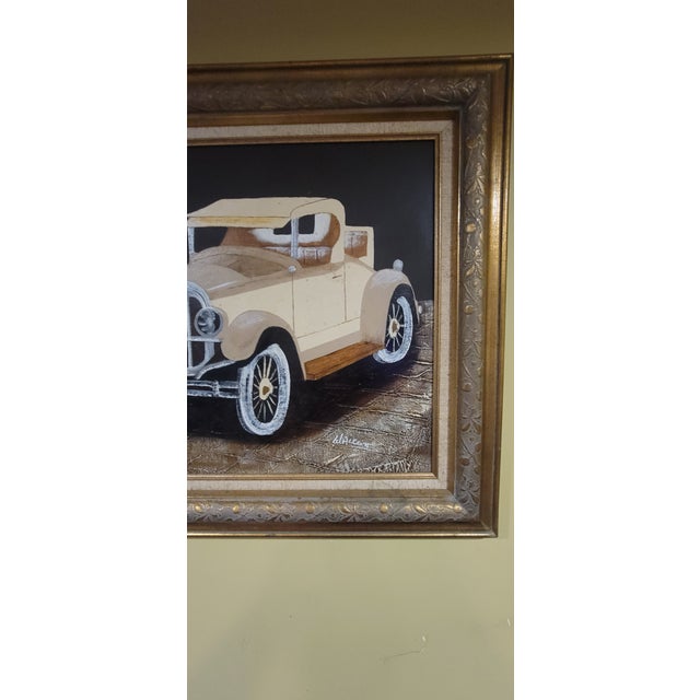 1970s Antique Classic Car /Wall Art / Oil Painting / Frank Walcutt For Sale - Image 5 of 10