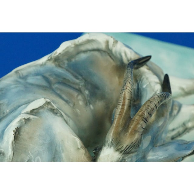 Stoneware Sculpture of a Reclining Ibex by Guido Cacciapuoti, Italy, 1920s For Sale - Image 14 of 18