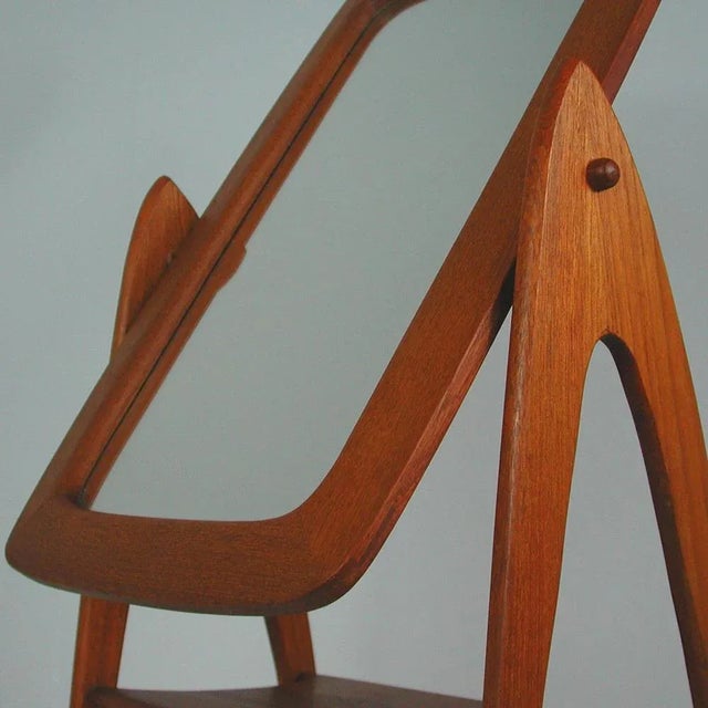 Mid-Century Teak Adjustable Table Vanity Mirror, Sweden, 1960s For Sale - Image 11 of 17