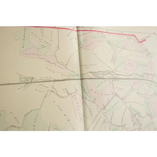 Farmhouse Antique Woburn Massachusetts Atlas Map Plate J For Sale - Image 3 of 8