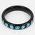 Black Resin Bracelet Bangle with Baby Blue Crystal Rhinestones For Sale - Image 4 of 7
