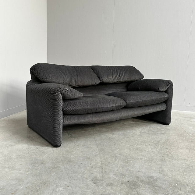 Maralunga Two-Seater Sofa by Vico Magistretti for Cassina, 1990s, in Good conditions. Designed 1970 to 1979 This piece has...