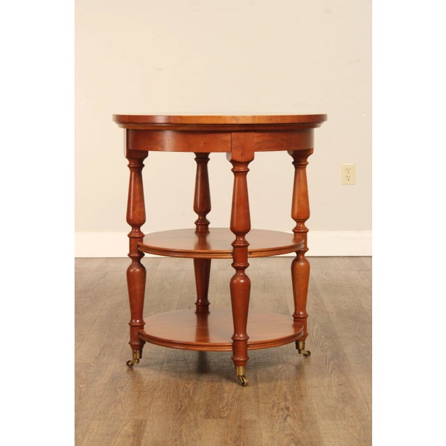 Harden Solid Cherry Round ThreeTier Side Table Chairish
