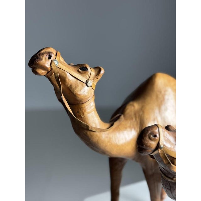 Leather Decorative Statues of Dromedaries, Set of 2 For Sale - Image 11 of 17