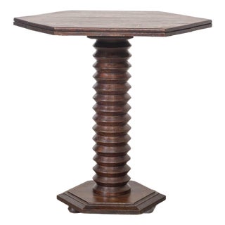 1940s French Wood Side Table by Charles Dudouyt For Sale