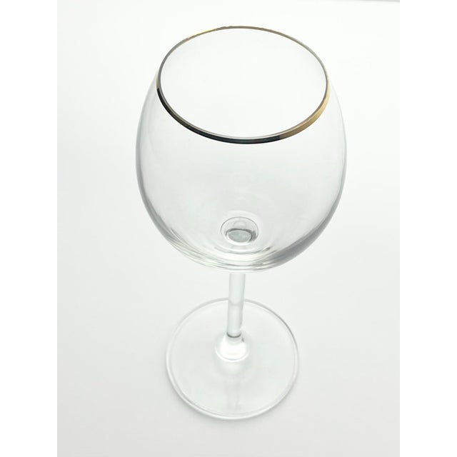1990s 1990s Vintage Gold Rim Wine Glasses Contemporary Minimalist - Set of 6 For Sale - Image 5 of 7