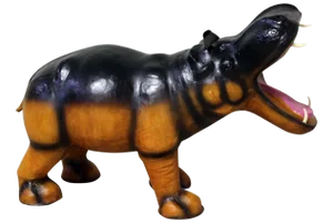 Handmade Paper Mache Big Hippo Figurine