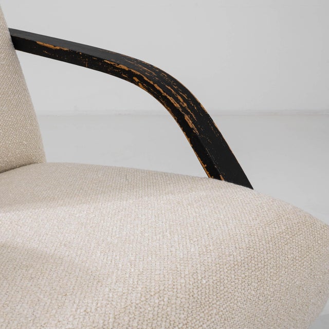 Off-white 1960s Czechia Upholstered Armchairs - A Pair For Sale - Image 8 of 18