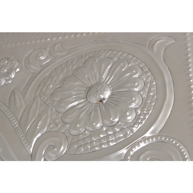 Silver Large Embossed Silver Plated Tall Pier Mirror For Sale - Image 8 of 13