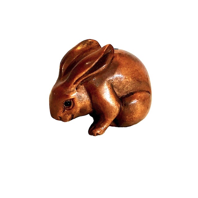 Set of Nine Japanese Netsuke Rabbits From the Showa Era For Sale - Image 15 of 18