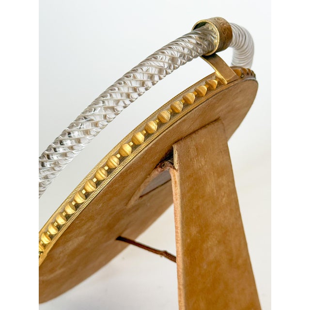 1930's Art Deco Murano Glass Twisted Rope and Brass Picture Frame, in the Style of Carlo Scarpa by Venini For Sale - Image 10 of 17