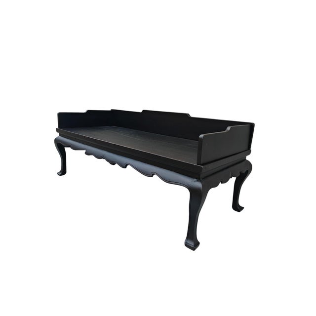 Early 19th Century Ntique Chinese Black Lacquer Daybed Bench, Northern China, Circa 1826 For Sale - Image 5 of 8