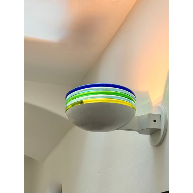 1980s 1980s Leucos L670 Italian Murano and Metal Glass Sconces - a Pair For Sale - Image 5 of 14