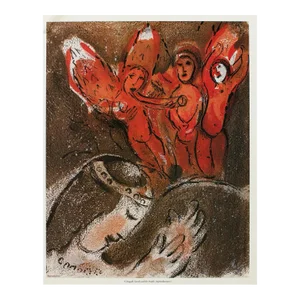 1987 After Marc Chagall "Sarah and the Angels", Second Edition Full-Color Print