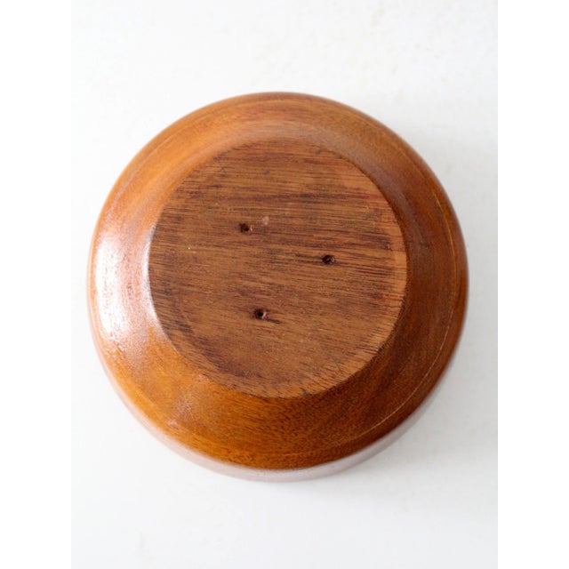 Vintage Mid Century Turned Wood Bowl For Sale - Image 10 of 13