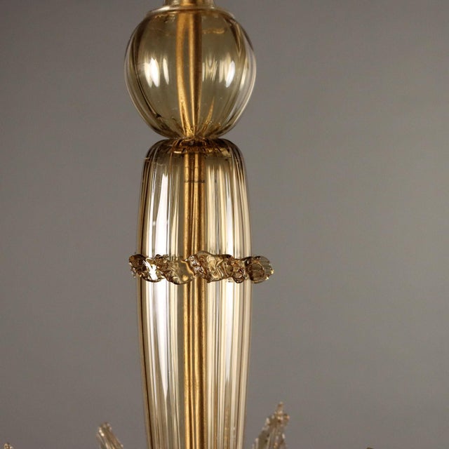 Venetian Blown Glass Chandelier For Sale - Image 5 of 10