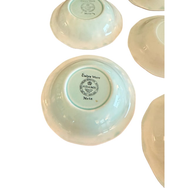 Ceramic Vintage Adams Calyx Ware Metz English Ironstone Berry Bowls, Set of 7 For Sale - Image 7 of 18